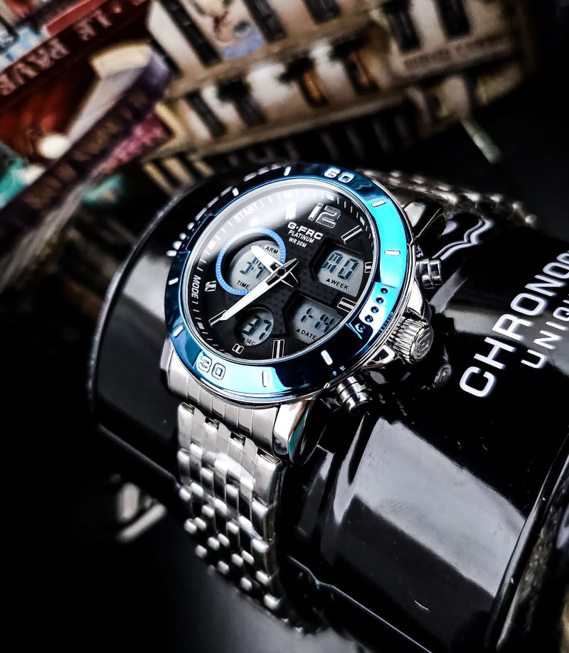 RELOJ G FORCE DOBLE HORA PLATINUM